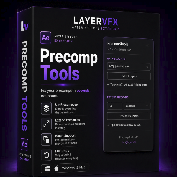 Un-Precompose & Extend Precomps for After Effects